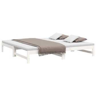 Slaapbank uitschuifbaar 2x(80x200) cm massief grenenhout wit 8720845639358 3