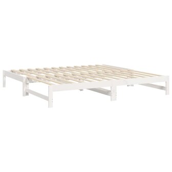 Slaapbank uitschuifbaar 2x(80x200) cm massief grenenhout wit 8720845639358 7