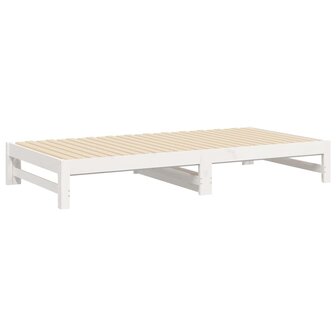 Slaapbank uitschuifbaar 2x(80x200) cm massief grenenhout wit 8720845639358 8