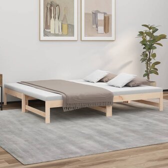 Slaapbank uitschuifbaar massief grenenhout 2x(90x190) cm 8720845639396 1
