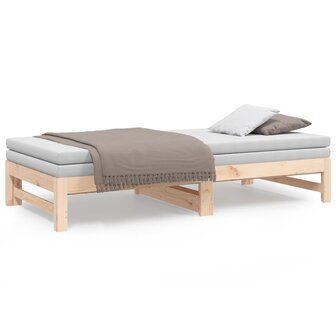 Slaapbank uitschuifbaar massief grenenhout 2x(90x190) cm 8720845639396 5