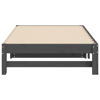 Slaapbank uitschuifbaar massief grenenhout grijs 2x(90x190) cm 8720845639419 9