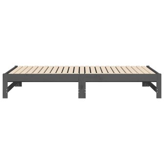 Slaapbank uitschuifbaar massief grenenhout grijs 2x(90x190) cm 8720845639419 10
