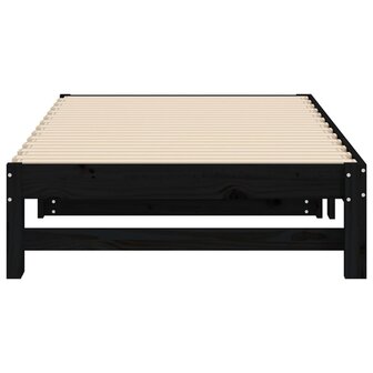 Slaapbank uitschuifbaar massief grenenhout zwart 2x(90x190) cm 8720845639433 9