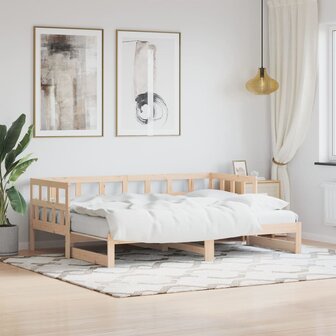 Slaapbank met onderschuifbed 80x200 cm massief grenenhout 8721012123274 1