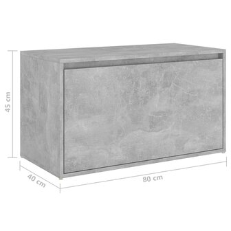 Halbank 80x40x45 cm bewerkt hout betongrijs 8720286642672 8