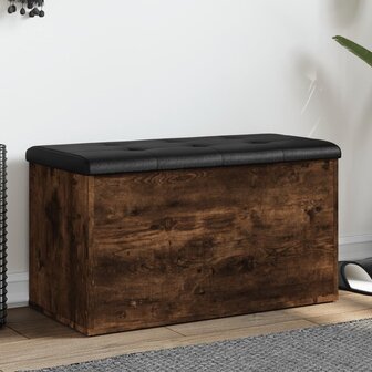 Opbergbankje 82x42x45 cm bewerkt hout gerookt eikenkleurig 8721012162549 1