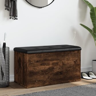 Opbergbankje 82x42x45 cm bewerkt hout gerookt eikenkleurig 8721012162549 3