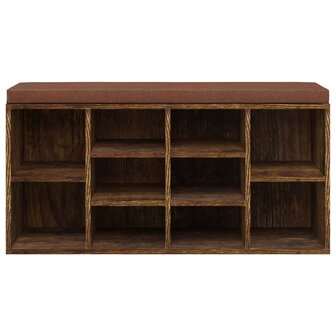 Schoenenbank 103x30x48 cm bewerkt hout gerookt eikenkleurig 8720286945834 4