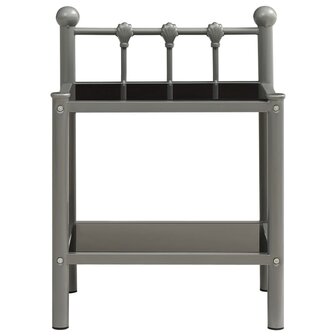 Nachtkastje 45x34,5x60,5 cm metaal en glas grijs en zwart 8720286163887 2