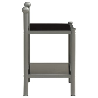 Nachtkastje 45x34,5x60,5 cm metaal en glas grijs en zwart 8720286163887 3