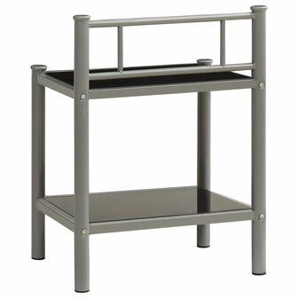Nachtkastje 45x34,5x60,5 cm metaal en glas grijs en zwart 8720286164044 5
