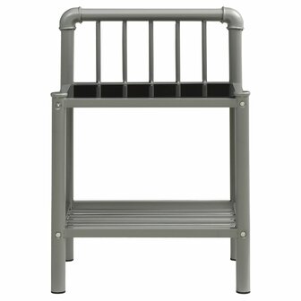 Nachtkastje 45x34,5x62,5 cm metaal en glas grijs en zwart 8720286197400 3