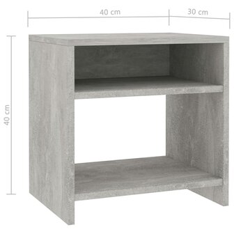 Nachtkastje 40x30x40 cm bewerkt hout betongrijs 8719883671789 6