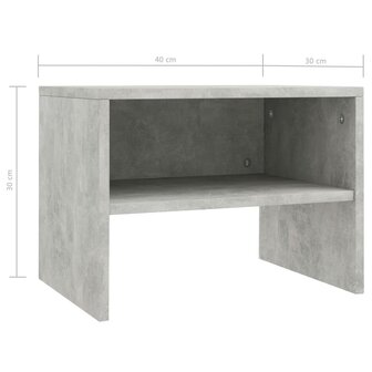 Nachtkastje 40x30x30 cm bewerkt hout betongrijs 8719883672328 6