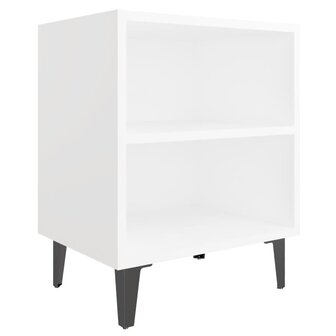 Nachtkastje met metalen poten 40x30x50 cm wit 8720286356067 2