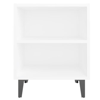Nachtkastje met metalen poten 40x30x50 cm wit 8720286356067 4