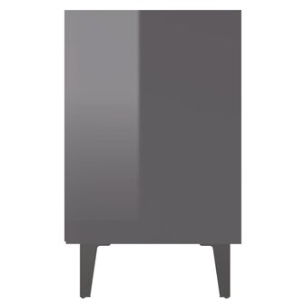 Nachtkastje met metalen poten 40x30x50 cm hoogglans grijs 8720286356227 5