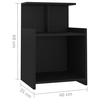 Nachtkastje 40x35x60 cm bewerkt hout zwart 8720286557822 6