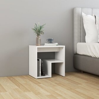 Nachtkastje 40x30x40 cm bewerkt hout wit 8720286558348 1