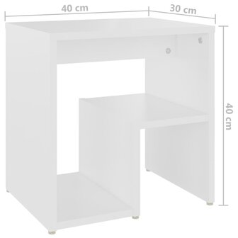 Nachtkastje 40x30x40 cm bewerkt hout wit 8720286558348 6