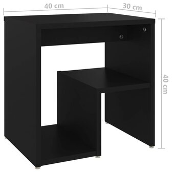 Nachtkastje 40x30x40 cm bewerkt hout zwart 8720286558362 6
