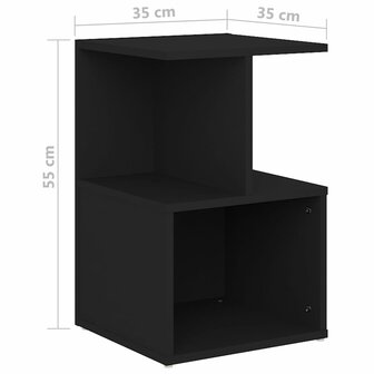 Nachtkastje 35x35x55 cm bewerkt hout zwart 8720286558546 6