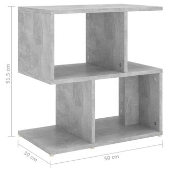 Nachtkastje 50x30x51,5 cm bewerkt hout betongrijs 8720286558782 7