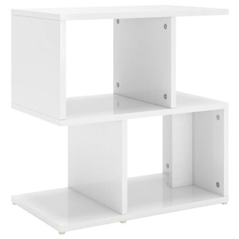Nachtkastje 50x30x51,5 cm bewerkt hout hoogglans wit 8720286558829 2