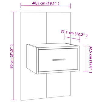 Nachtkastje wandgemonteerd wit 8720286964088 8