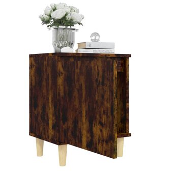 Nachtkastje met houten poten 40x30x50 cm gerookt eikenkleurig 8720286854594 4