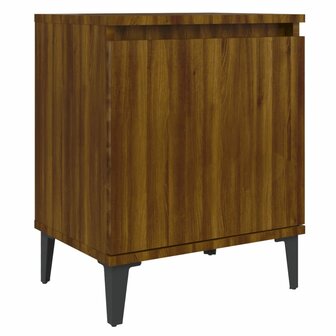 Nachtkastje met metalen poten 40x30x50 cm bruin eikenkleur 8720286854693 2