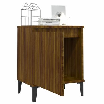 Nachtkastje met metalen poten 40x30x50 cm bruin eikenkleur 8720286854693 4