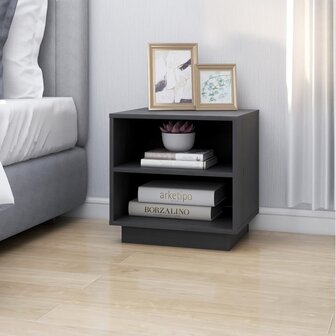 Nachtkastje 40x34x40 cm massief grenenhout grijs 8720286841556 3