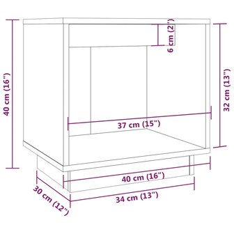 Nachtkastje 40x30x40 cm massief grenenhout grijs 8720286841655 7