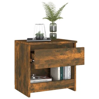 Nachtkastje 40x30x39 cm bewerkt hout gerookt eikenkleurig 8720286931943 3