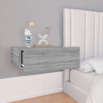 Nachtkastje zwevend 40x30x15 cm bewerkt hout grijs sonoma eiken 8720286975343 3