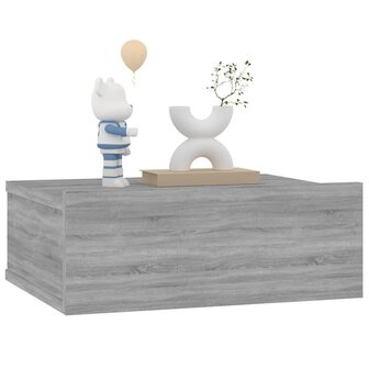 Nachtkastje zwevend 40x30x15 cm bewerkt hout grijs sonoma eiken 8720286975343 4