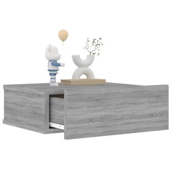 Nachtkastje zwevend 40x30x15 cm bewerkt hout grijs sonoma eiken 8720286975343 5