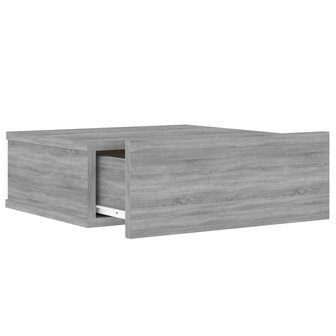 Nachtkastje zwevend 40x30x15 cm bewerkt hout grijs sonoma eiken 8720286975343 7