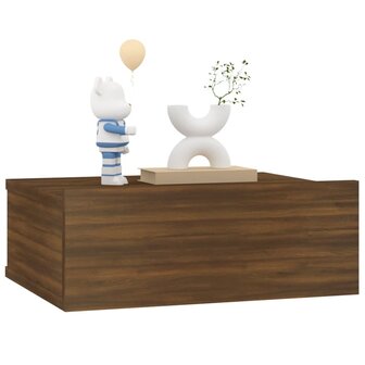 Nachtkastje zwevend 40x30x15 cm bewerkt hout bruin eikenkleur 8720286975367 4