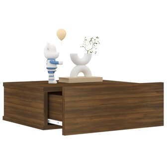 Nachtkastje zwevend 40x30x15 cm bewerkt hout bruin eikenkleur 8720286975367 5