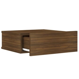 Nachtkastje zwevend 40x30x15 cm bewerkt hout bruin eikenkleur 8720286975367 7