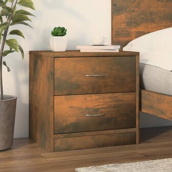 Nachtkastje 40x30x40 cm bewerkt hout gerookt eikenkleurig 8720286954188 1