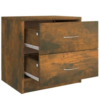 Nachtkastje 40x30x40 cm bewerkt hout gerookt eikenkleurig 8720286954188 6