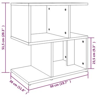 Nachtkastje 50x30x51,5 cm bewerkt hout gerookt eikenkleurig 8720286955833 7