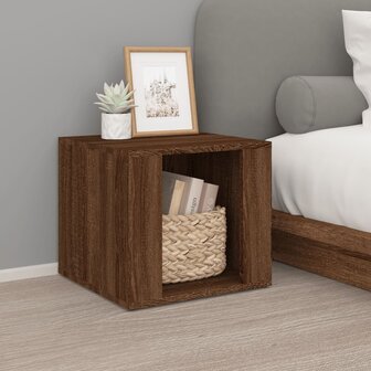 Nachtkastje 41x40x36 cm bewerkt hout bruineikenkleurig 8720845667160 1