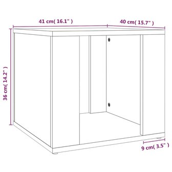 Nachtkastje 41x40x36 cm bewerkt hout bruineikenkleurig 8720845667160 8