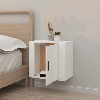 Nachtkastje wandgemonteerd 50x30x47 cm hoogglans wit 8720287222729 3