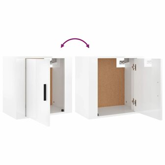 Nachtkastje wandgemonteerd 50x30x47 cm hoogglans wit 8720287222729 8